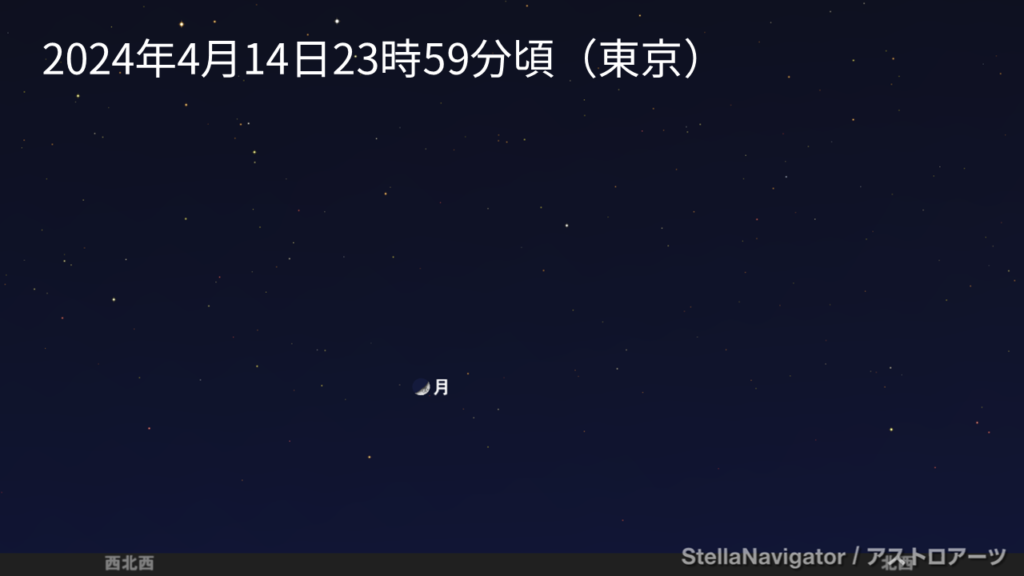 2024年4月14日23時59分頃 東京から見た北西の空